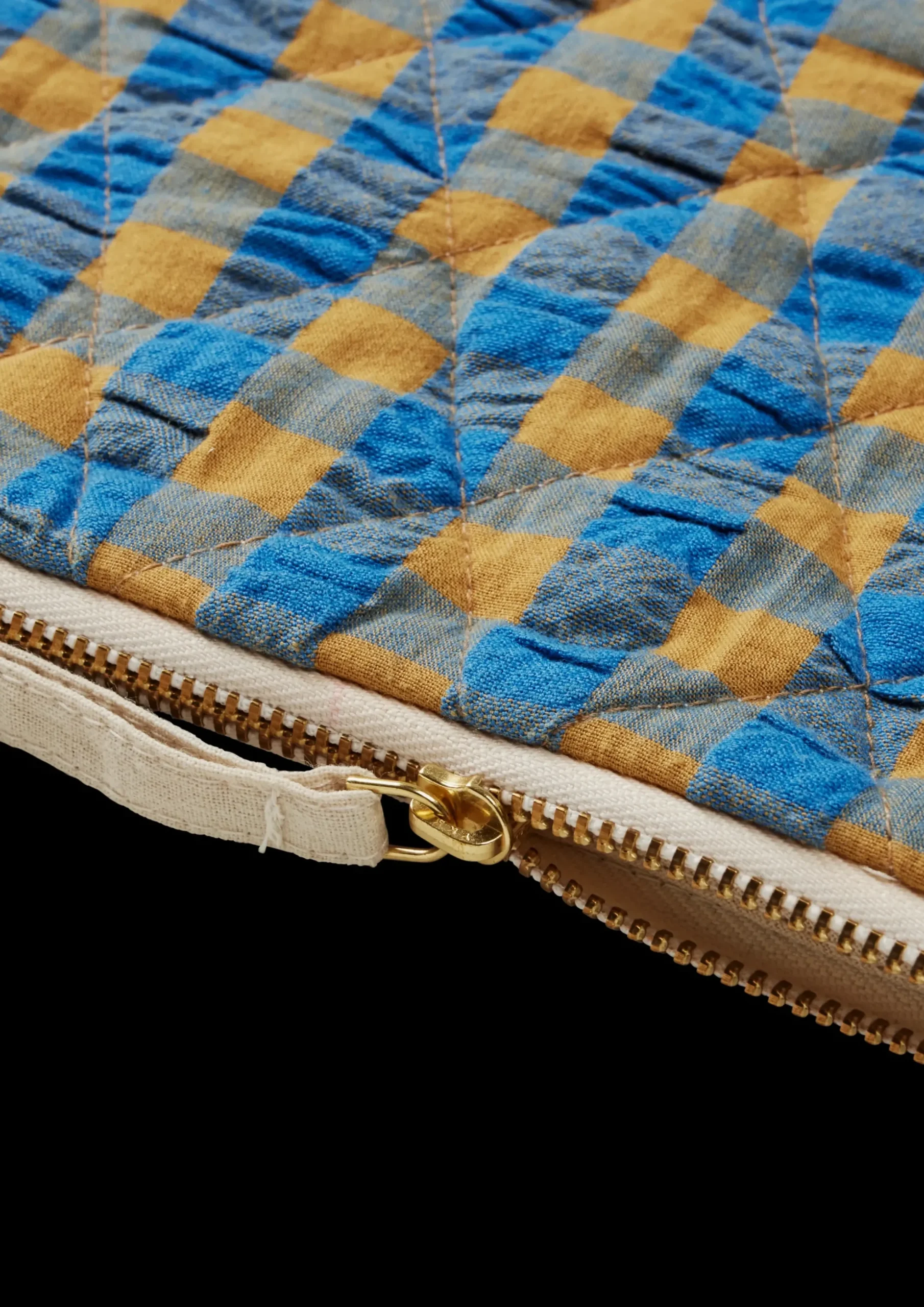JUNA Bæk&Bølge Dalila Toiletbag 20x14 cm blå/okker | Køb her