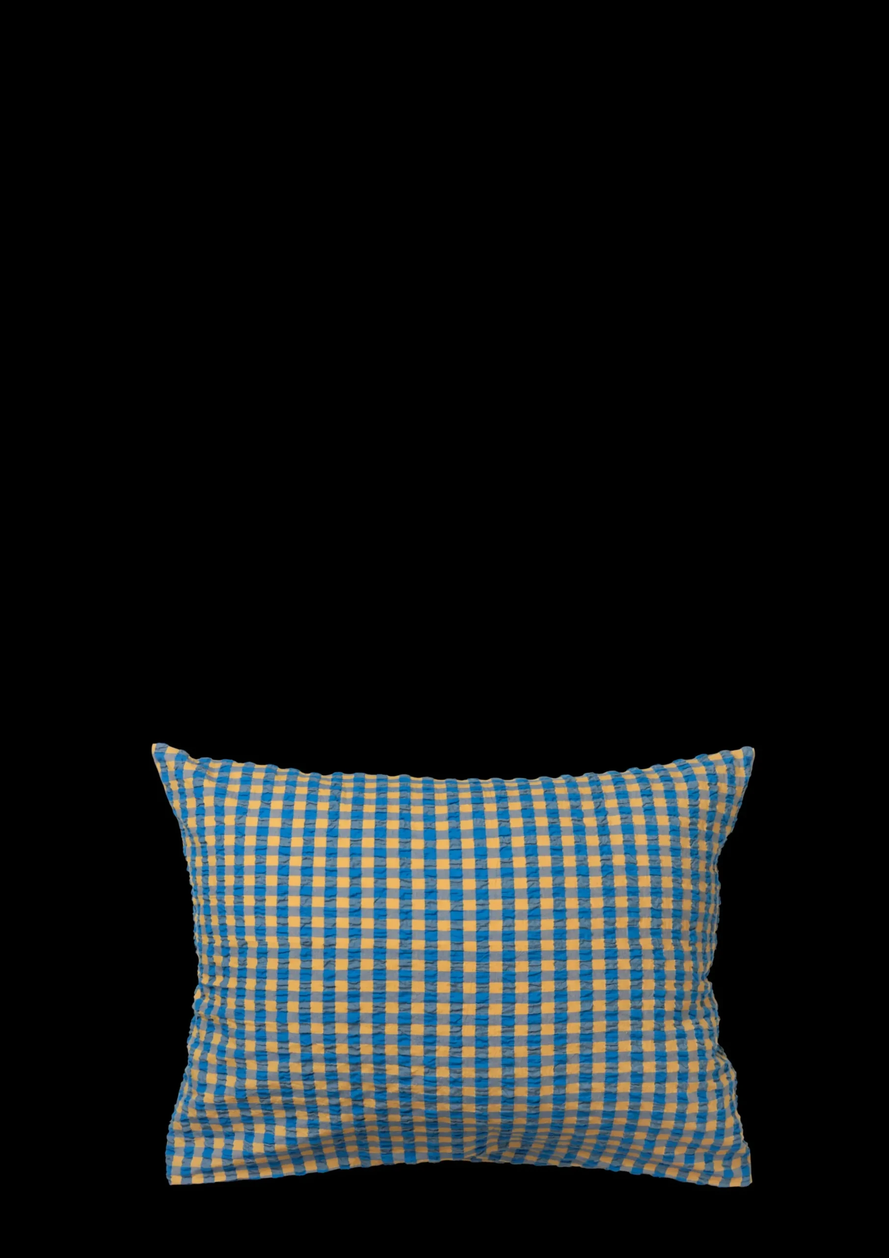 JUNA Bæk&Bølge Pudebetræk 70x50 cm blå/okker NO | Køb her