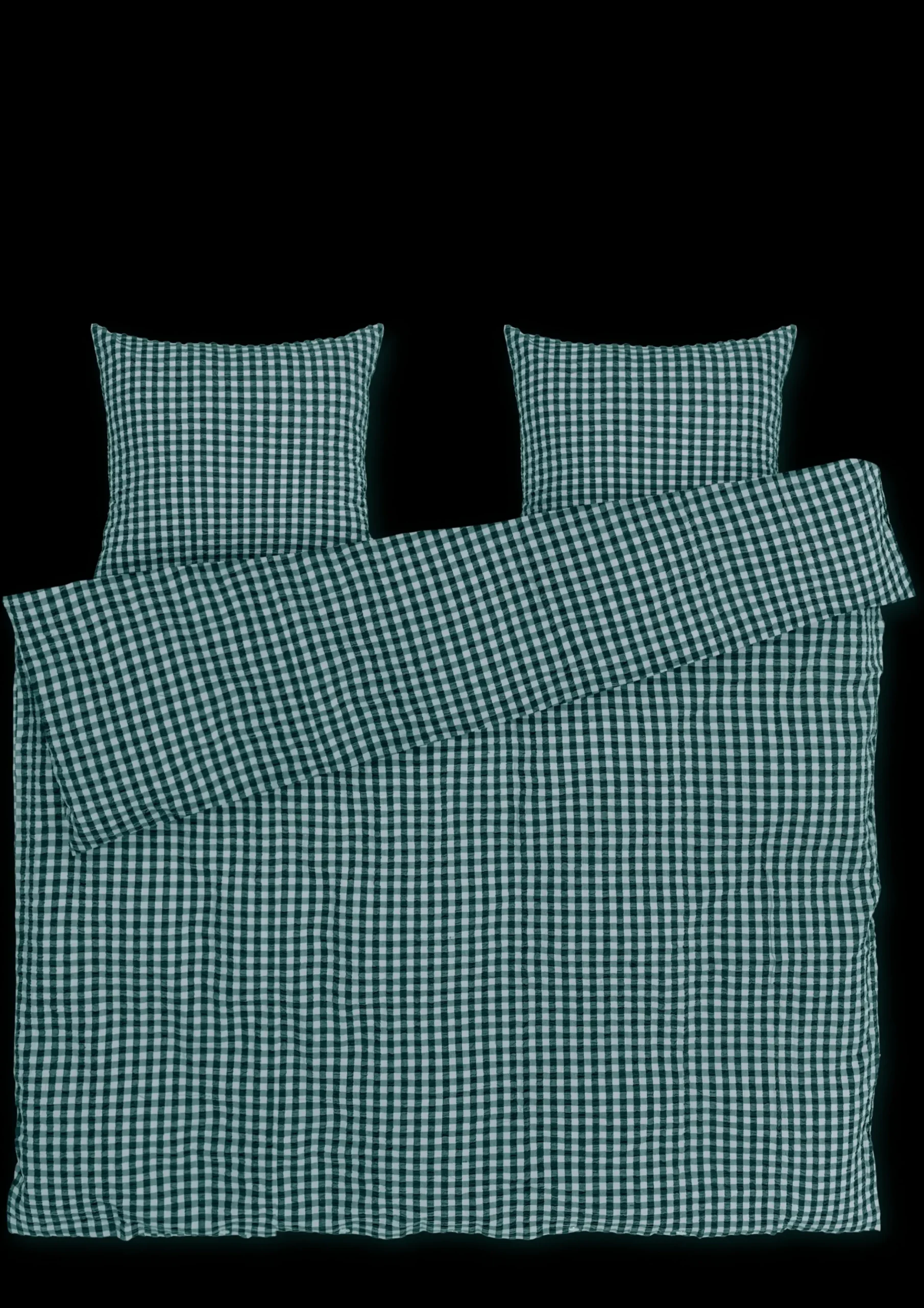 JUNA Bæk&Bølge Sengetøj 200x220 cm grøn/lys blå DK | Køb nu