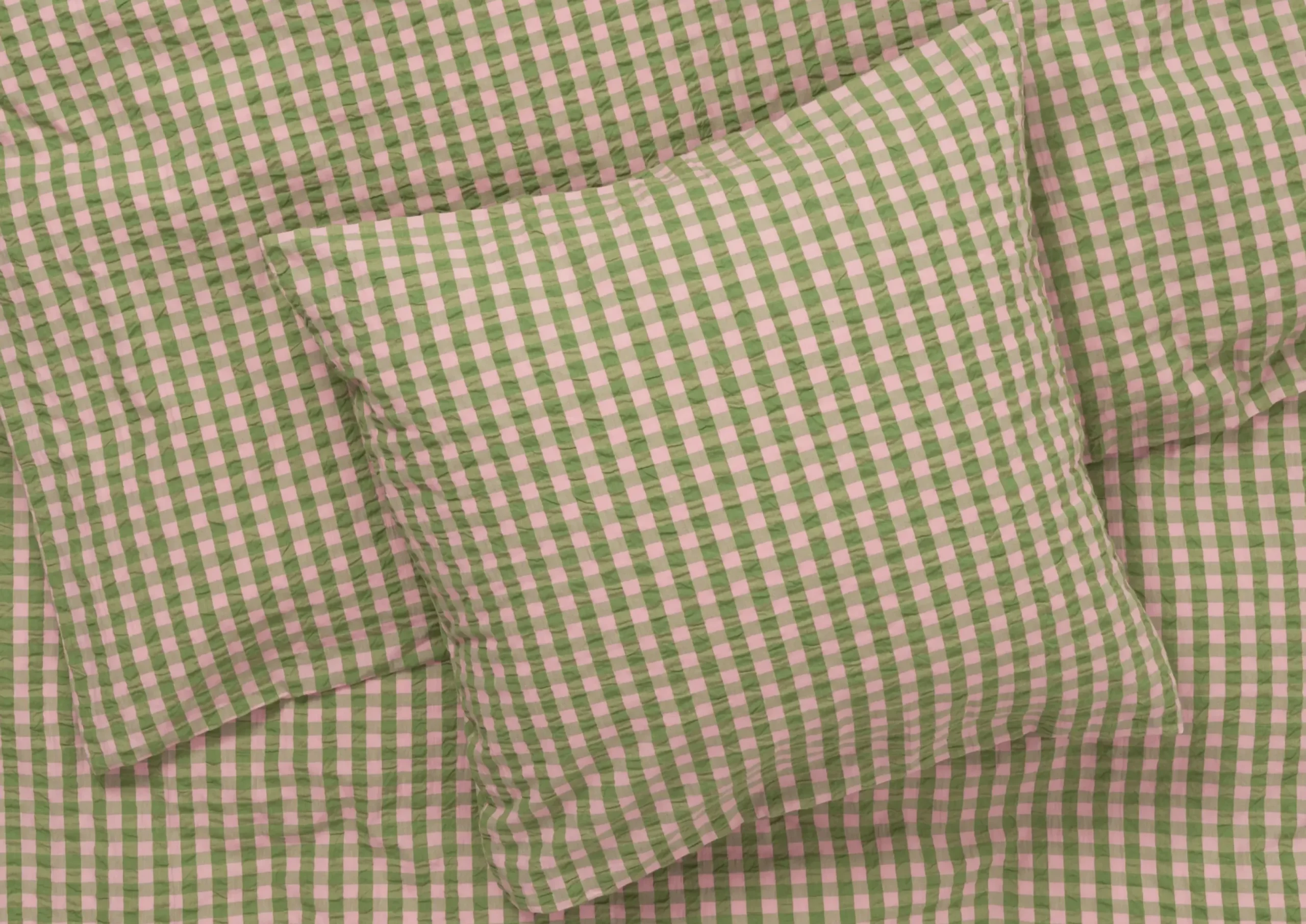 JUNA Bæk&Bølge Sengetøj 140x200 cm grøn/soft pink DK