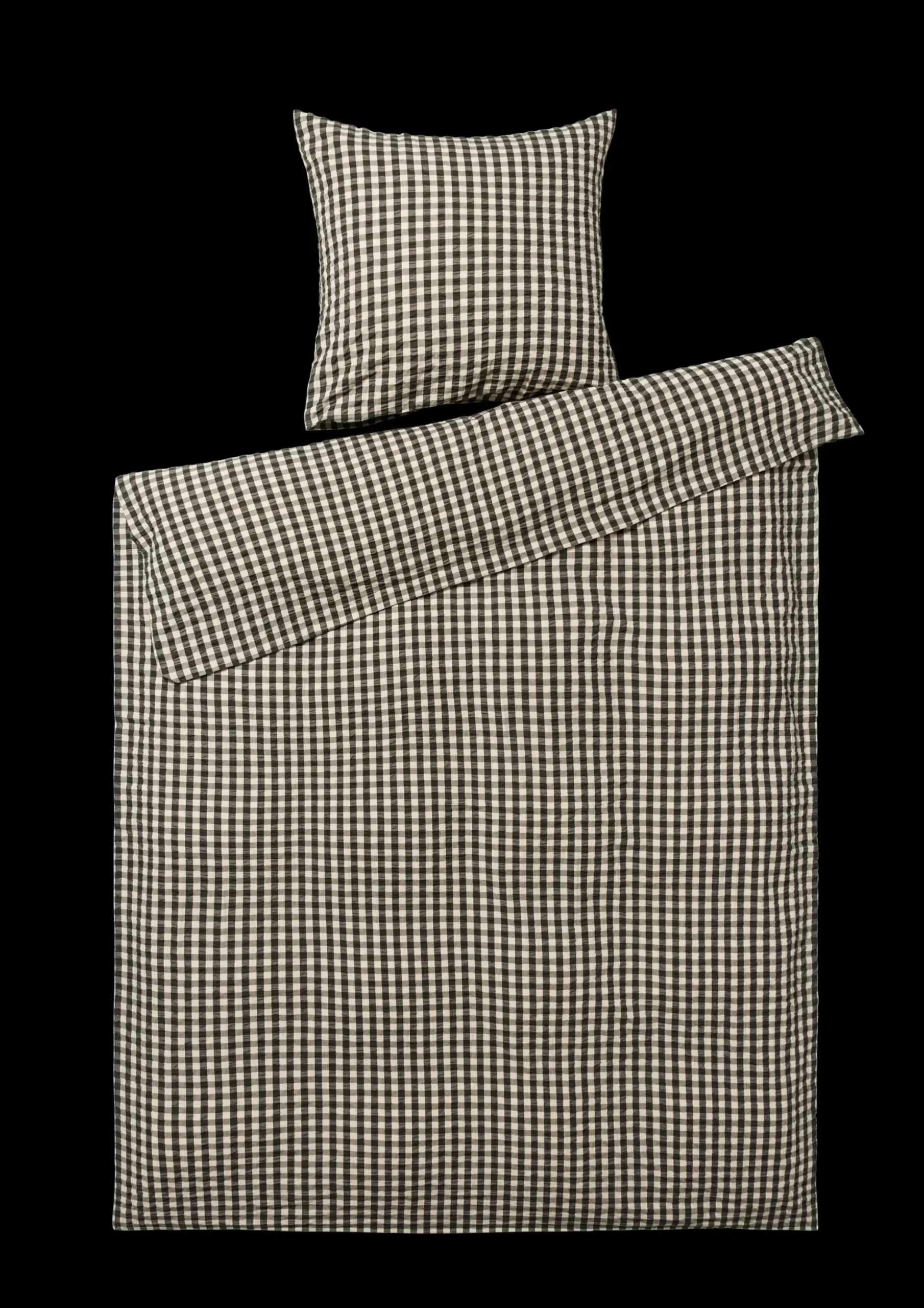 JUNA Bæk&Bølge Sengetøj 140x220 cm sort/sand DK | Køb her