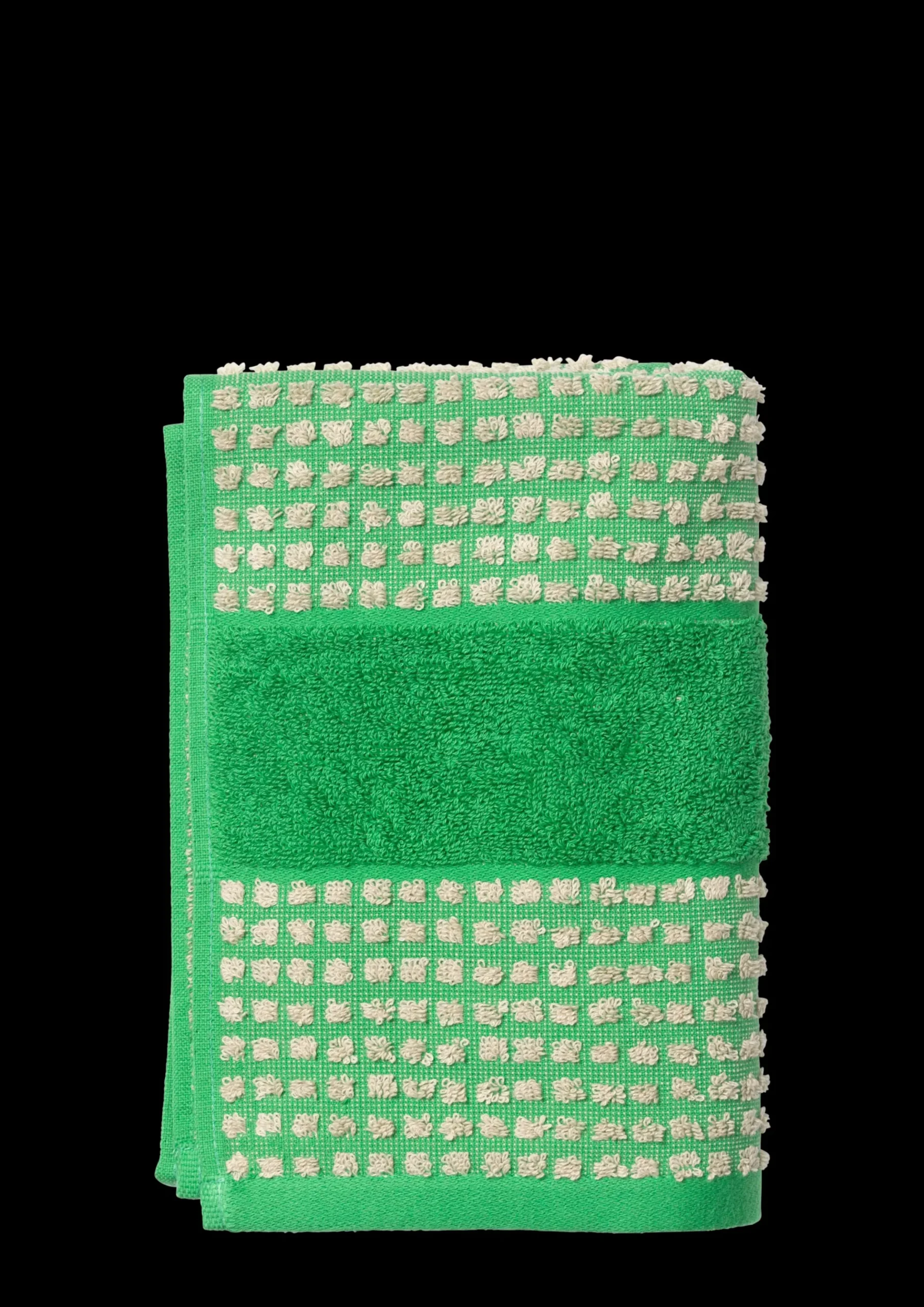JUNA Check Håndklæde 50x100 cm grøn/sand | Køb her