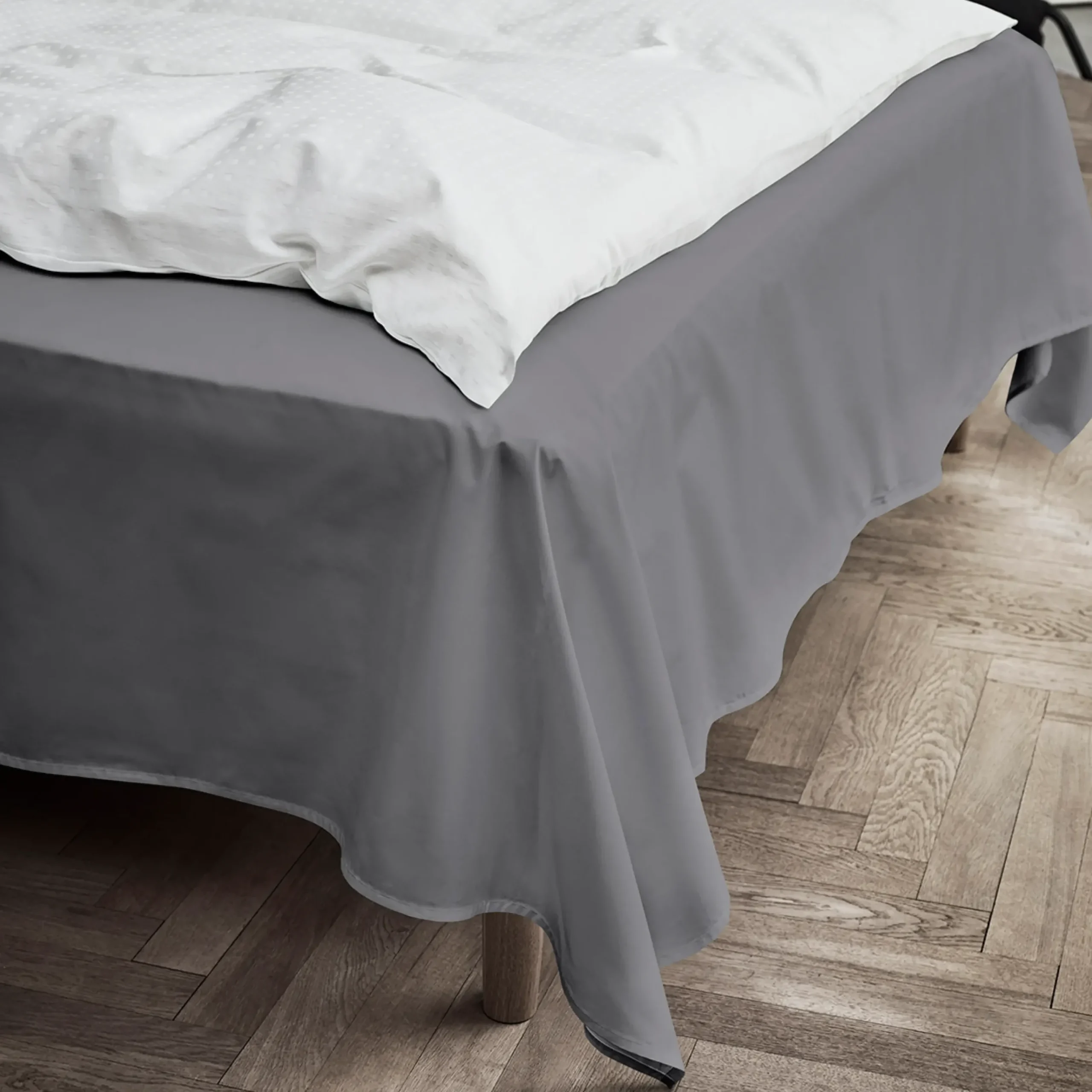 JUNA Fladt lagen 150x250 cm i grå fra serien Percale