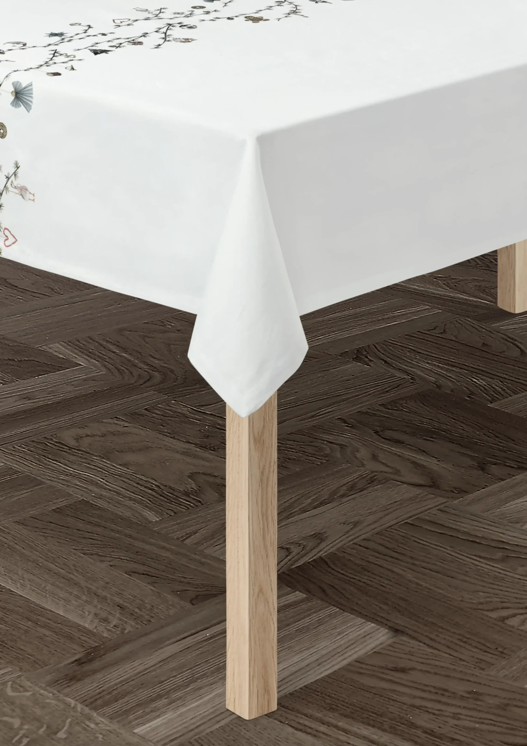 Kähler Hammershøi Christmas Dug 150x270 cm hvid m. deko