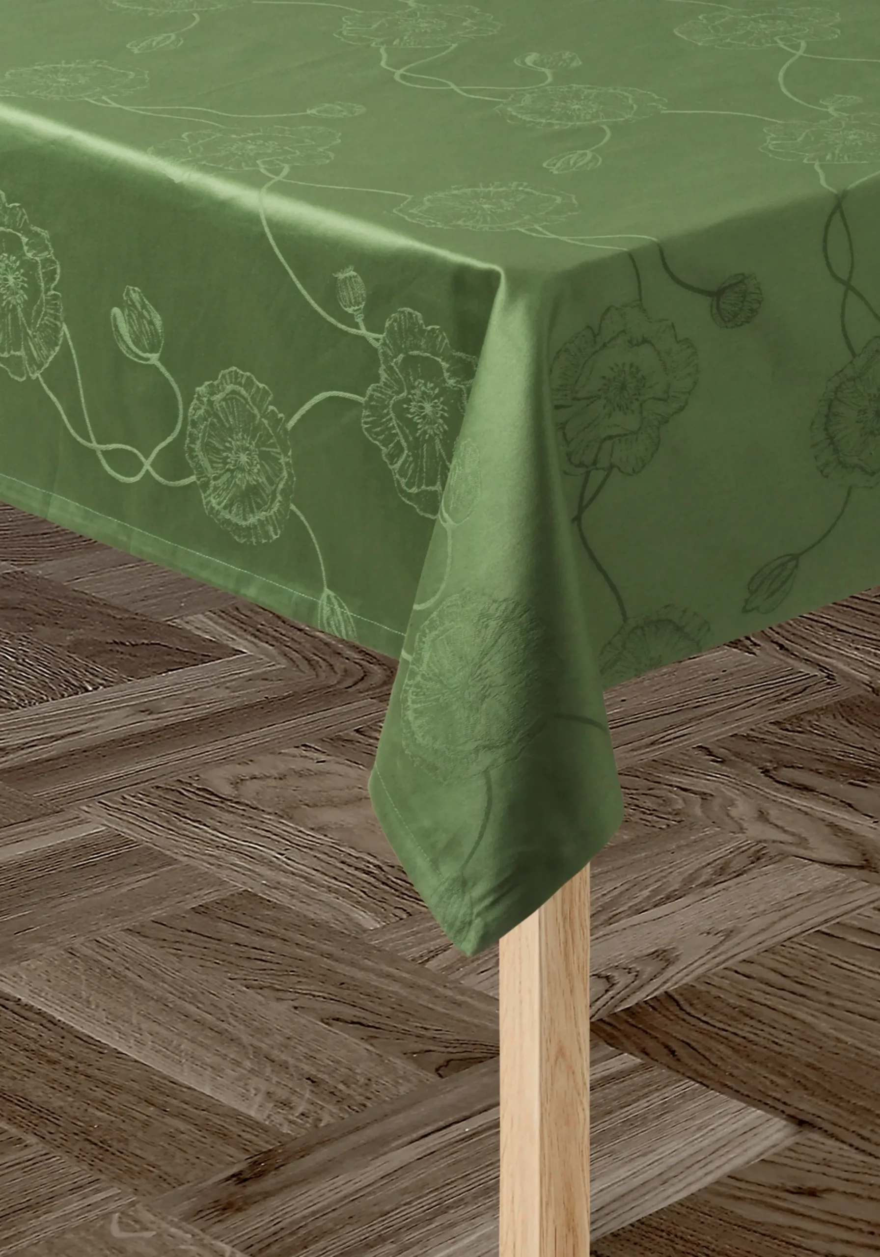 Kähler Hammershøi Poppy Damaskdug 150x320 cm grøn | Køb her