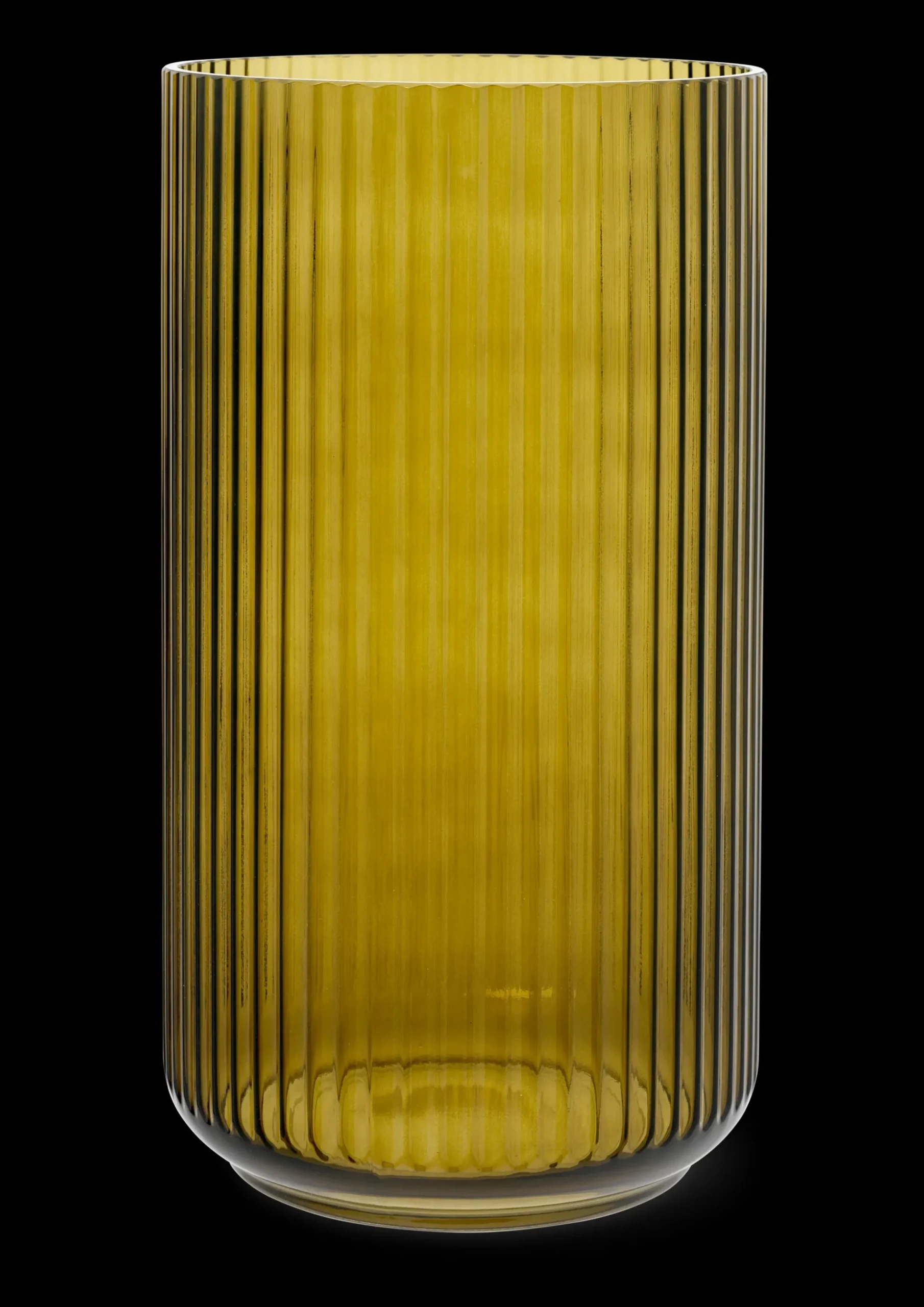 Lyngby Porcelæn Lyngby Vase H38 olivengrøn mundblæst glas